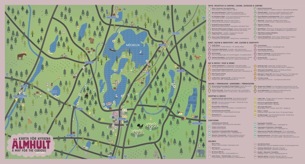 A picture of Karta för nyfikna 2025 - links to full size picture of the front side of the map